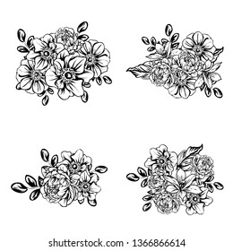Flowers set. Collection of floral elements