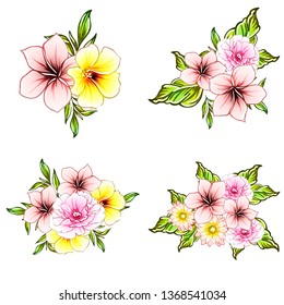 Flowers set. Collection of floral elements