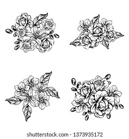 Flowers set. Collection of floral elements