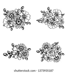 Flowers set. Collection of floral elements