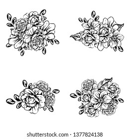 Flowers set. Collection of floral elements