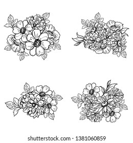 Flowers set. Collection of floral elements