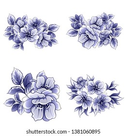 Flowers set. Collection of floral elements