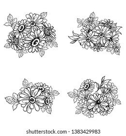 Flowers set. Collection of floral elements