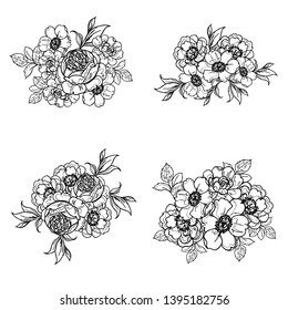 Flowers set. Collection of floral elements
