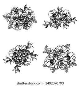 Flowers set. Collection of floral elements