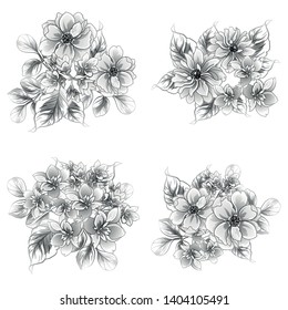 Flowers set. Collection of floral elements