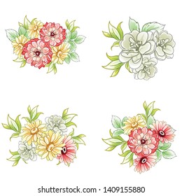 Flowers set. Collection of floral elements