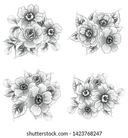 Flowers set. Collection of floral elements

