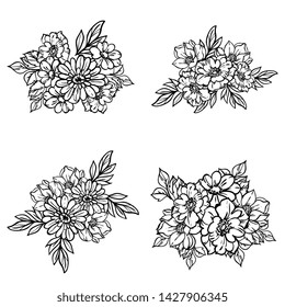 Flowers set. Collection of floral elements
