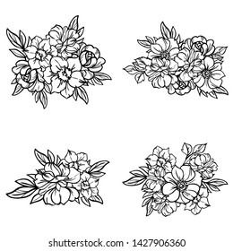 Flowers set. Collection of floral elements
