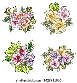 Flowers set. Collection of floral elements