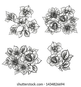 Flowers set. Collection of floral elements