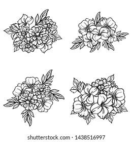 Flowers set. Collection of floral elements