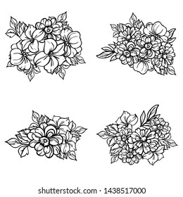 Flowers set. Collection of floral elements