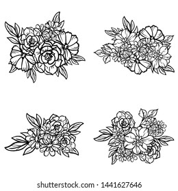 Flowers set. Collection of floral elements