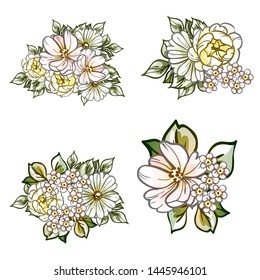 Flowers set. Collection of floral elements