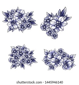 Flowers set. Collection of floral elements