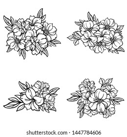 Flowers set. Collection of floral elements