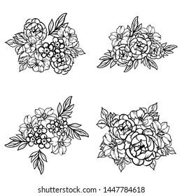 Flowers set. Collection of floral elements