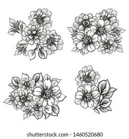 Flowers set. Collection of floral elements