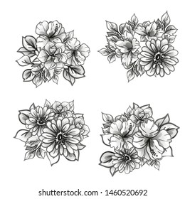 Flowers set. Collection of floral elements