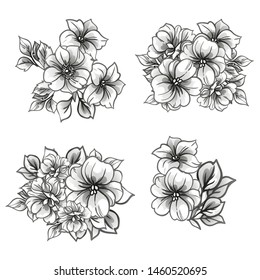 Flowers set. Collection of floral elements