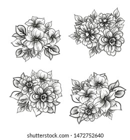Flowers set. Collection of floral elements