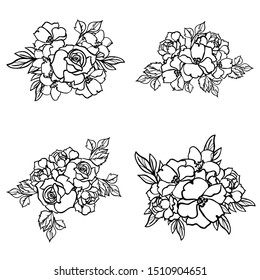 Flowers set. Collection of floral elements
