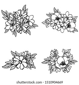 Flowers set. Collection of floral elements