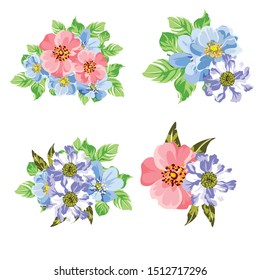 Flowers set. Collection of floral elements