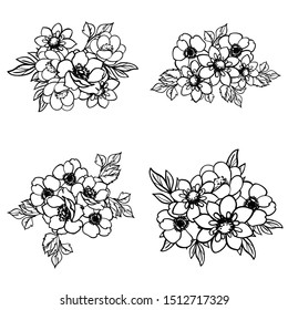 Flowers set. Collection of floral elements