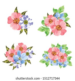 Flowers set. Collection of floral elements