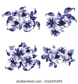 Flowers set. Collection of floral elements