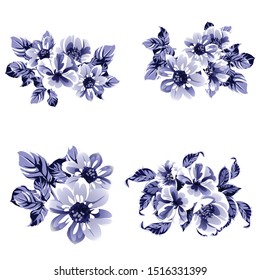 Flowers set. Collection of floral elements