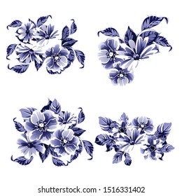 Flowers set. Collection of floral elements