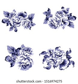 Flowers set. Collection of floral elements