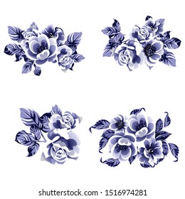 Flowers set. Collection of floral elements