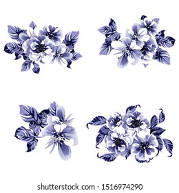 Flowers set. Collection of floral elements