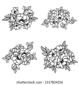 Flowers set. Collection of floral elements