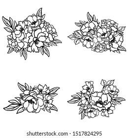 Flowers set. Collection of floral elements