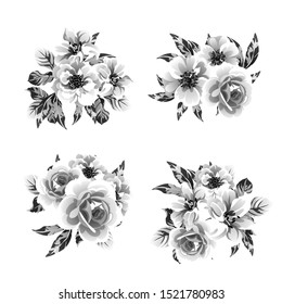 Flowers set. Collection of floral elements