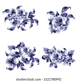 Flowers set. Collection of floral elements