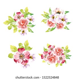 Flowers set. Collection of floral elements