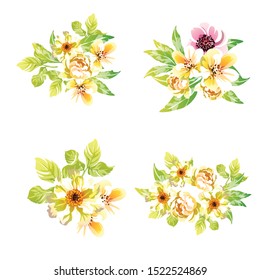 Flowers set. Collection of floral elements