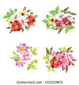 Flowers set. Collection of floral elements