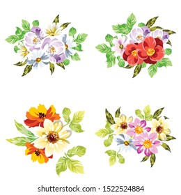 Flowers set. Collection of floral elements