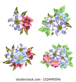 Flowers set. Collection of floral elements