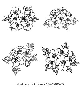 Flowers set. Collection of floral elements