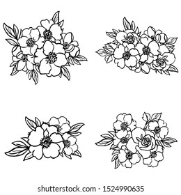 Flowers set. Collection of floral elements
